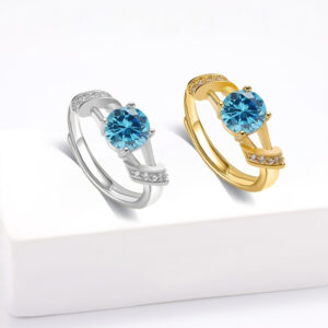 Fashion Blue Small Diamond Men's And Women's Rings