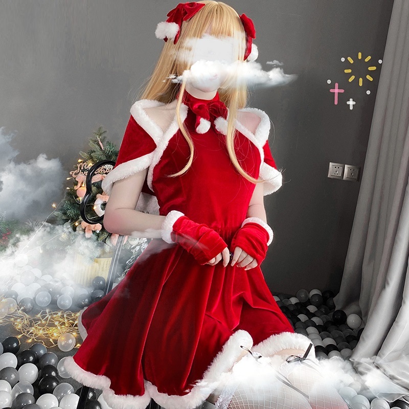 Christmas Women Dress Lady Santa Claus Cosplay Costume - Image 3