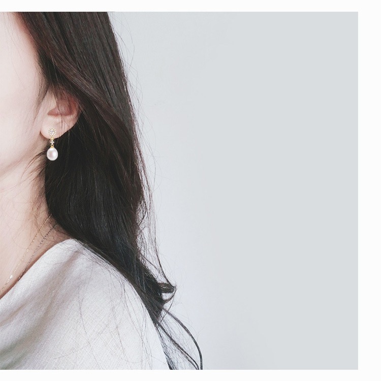 Pearl Earrings Female Affordable Luxury Style Advanced Micro Inlaid Zircon - Image 3