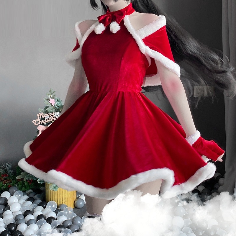 Christmas Women Dress Lady Santa Claus Cosplay Costume - Image 5