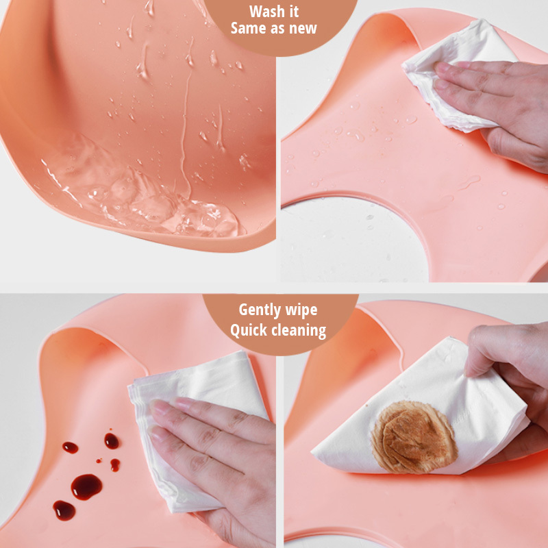 Soft Waterproof Silicone Baby Bib with Food Catcher, Baby Silicone Bib - Image 4