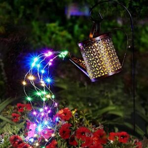 Solar Lights Outdoor Decorative, Metal Solar Watering Can Outdoor Lights IP65 Waterproof, Hanging Garden Decor Yard Lights Outside Patio Lawn, Gifts For Mom Women Birthday