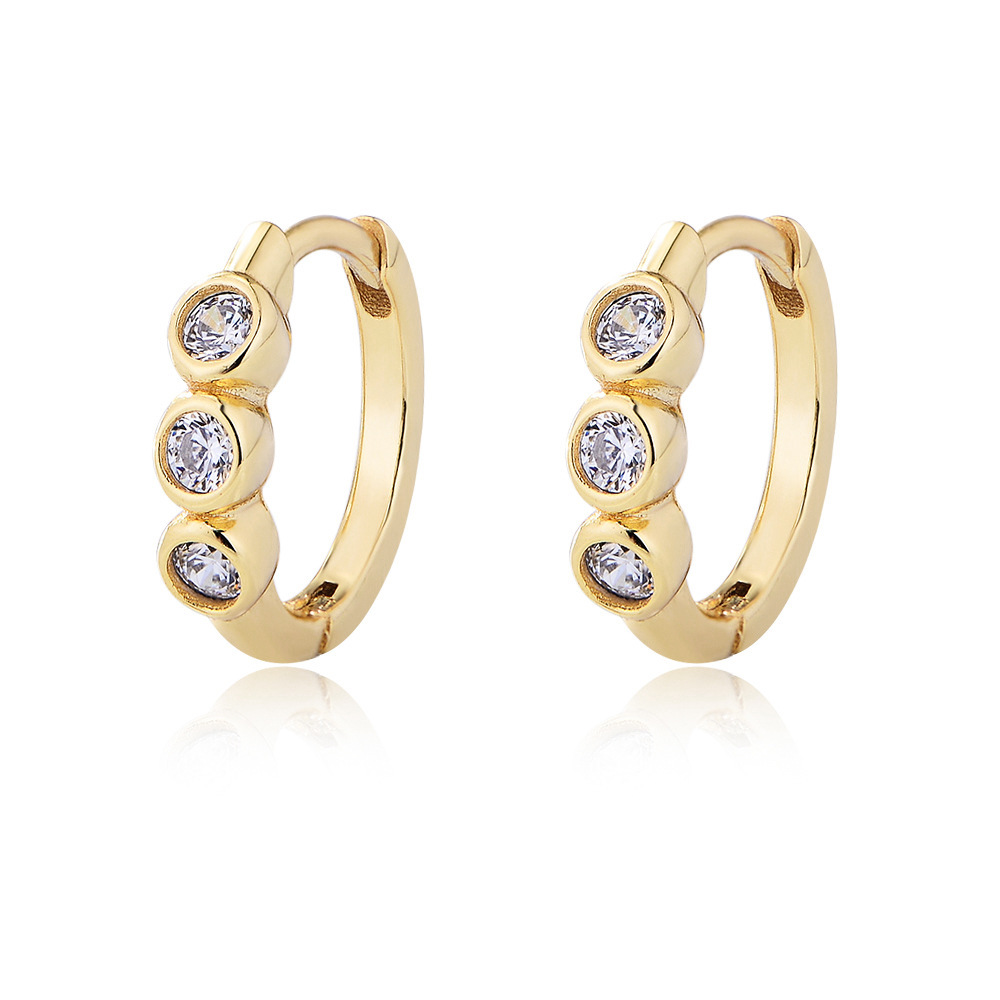 European And American Diamond C- Shaped Earrings - Image 3