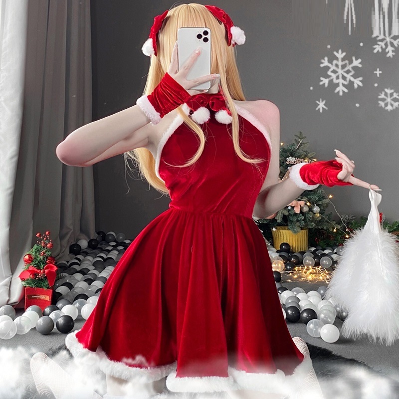 Christmas Women Dress Lady Santa Claus Cosplay Costume - Image 2