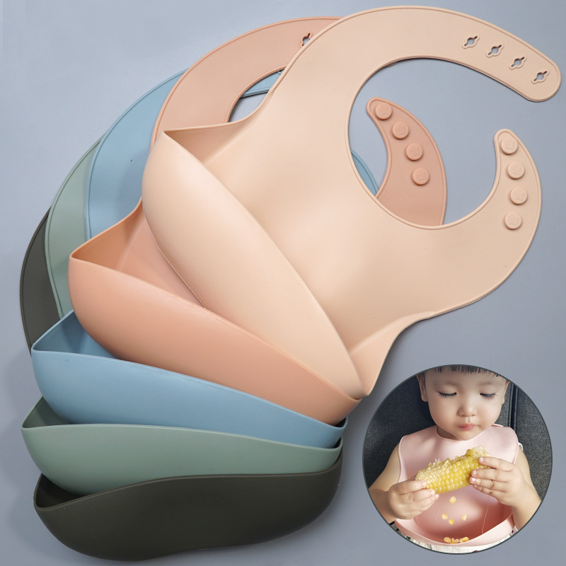 Soft Waterproof Silicone Baby Bib with Food Catcher, Baby Silicone Bib - Image 3