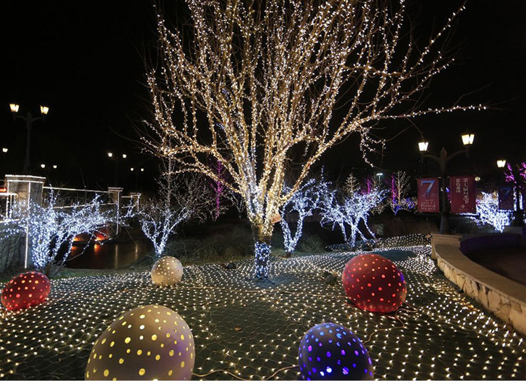 Christmas led lights string lights outdoor waterproof fishnet lights full of stars paved holiday lights wedding ins decorative lights - Image 3