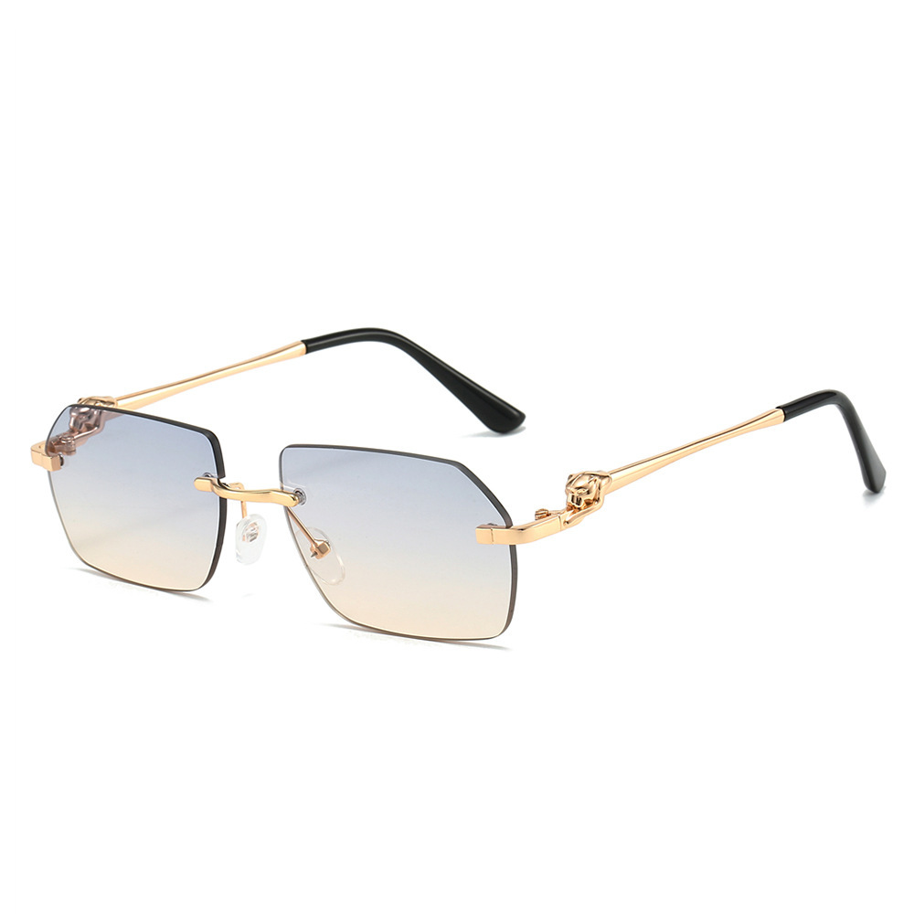 Frameless Trimming Leopard Sunglasses For Men And Women - Image 8