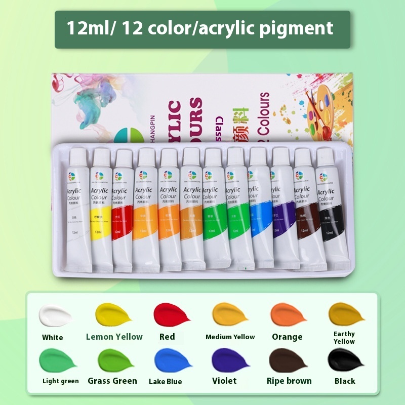 Propylene Paint Set 12ml Waterproof Beginner Children's Painting 12182436 Color Oil Painting - Image 9