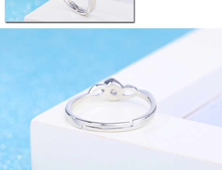 Korean Style Silver Love Interwoven Heart Ring - Image 5