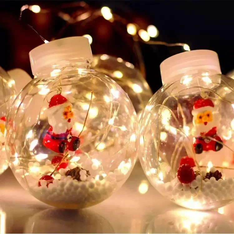 10PCS LED Christmas Curtain Lamp Fairy Snowman Wishing Ball Lamp String Christmas Window Decoration Christmas Light Room - Image 7