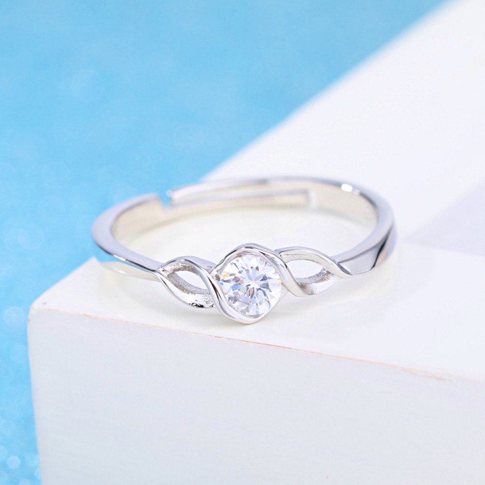 Korean Style Silver Love Interwoven Heart Ring