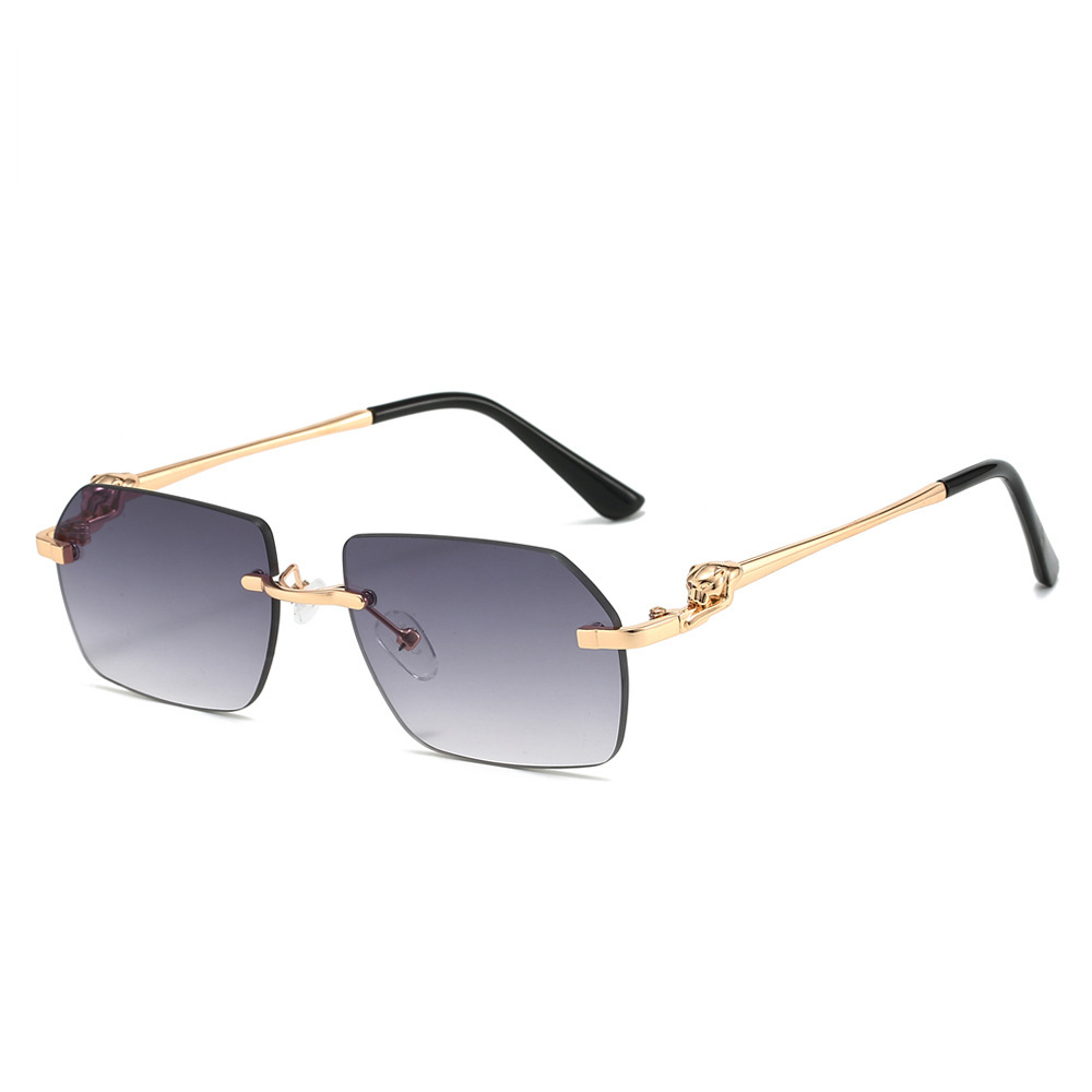 Frameless Trimming Leopard Sunglasses For Men And Women - Image 10