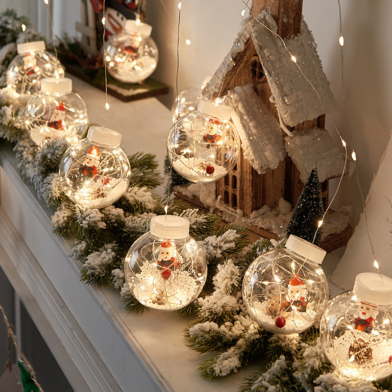 10PCS LED Christmas Curtain Lamp Fairy Snowman Wishing Ball Lamp String Christmas Window Decoration Christmas Light Room - Image 3