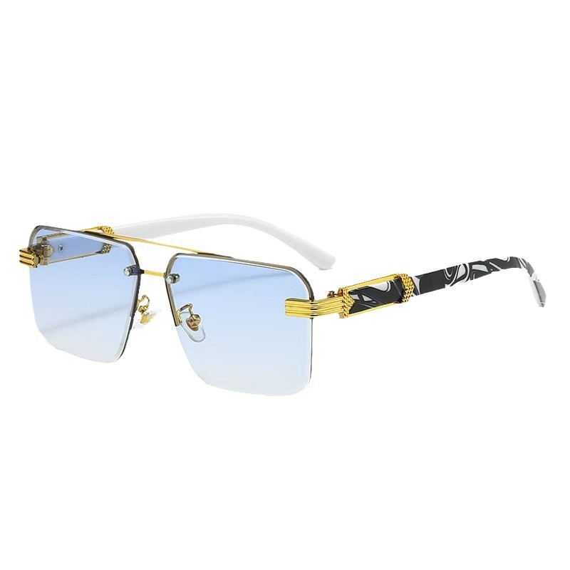 Half Frame Large Frame Diamond Mirror Leg Bag Flower Trendy Men And Women - Image 2