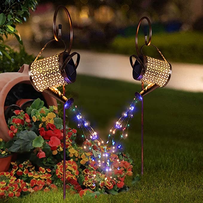 Solar Lights Outdoor Decorative, Metal Solar Watering Can Outdoor Lights IP65 Waterproof, Hanging Garden Decor Yard Lights Outside Patio Lawn, Gifts For Mom Women Birthday - Image 4