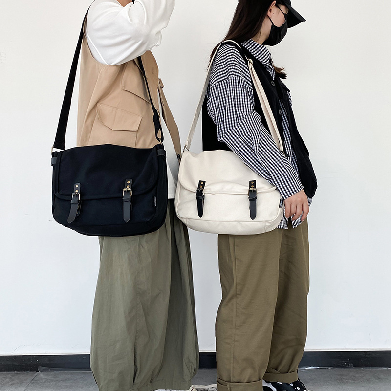 Tooling Messenger Bag Retro Flip Canvas Schoolbag - Image 7