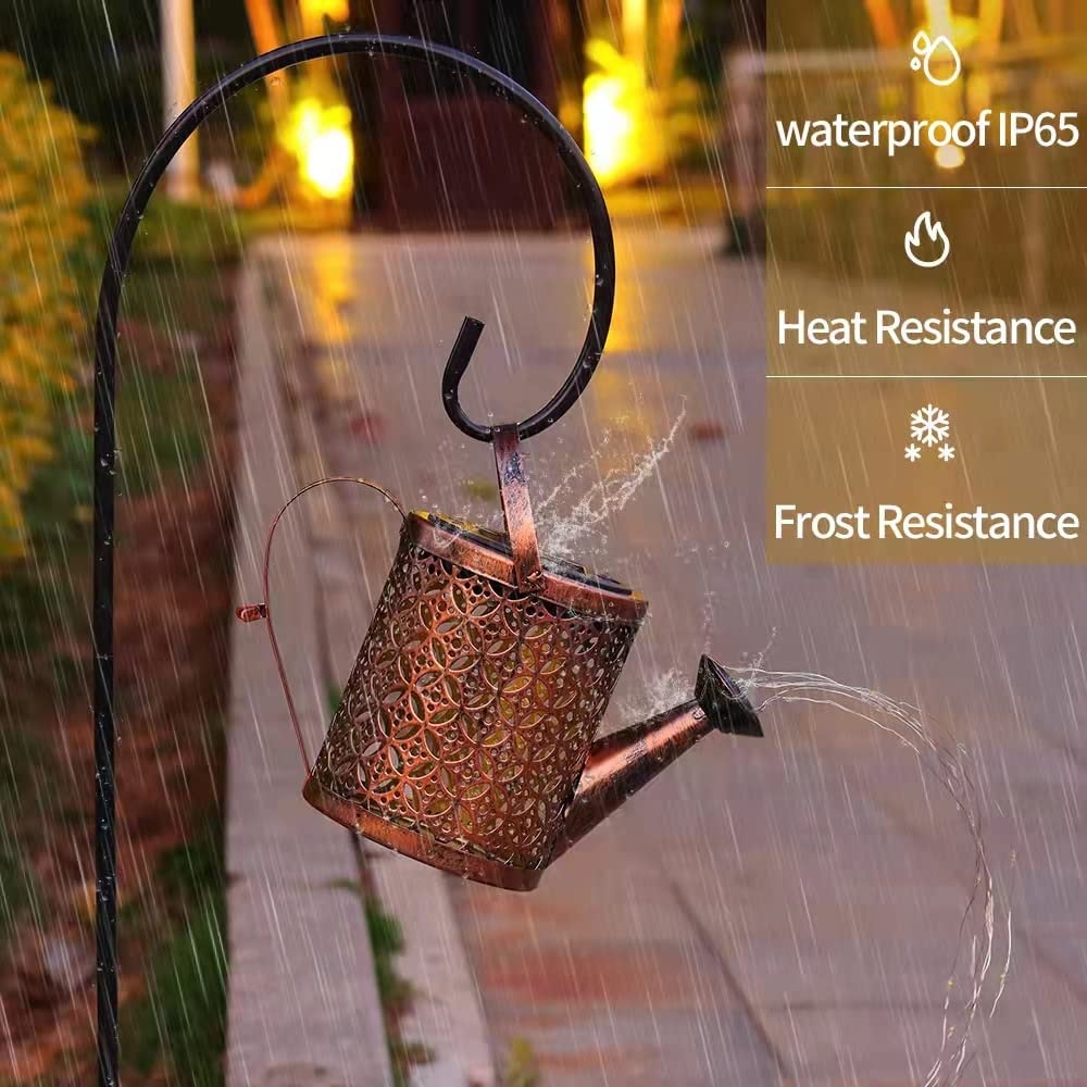 Solar Lights Outdoor Decorative, Metal Solar Watering Can Outdoor Lights IP65 Waterproof, Hanging Garden Decor Yard Lights Outside Patio Lawn, Gifts For Mom Women Birthday - Image 2