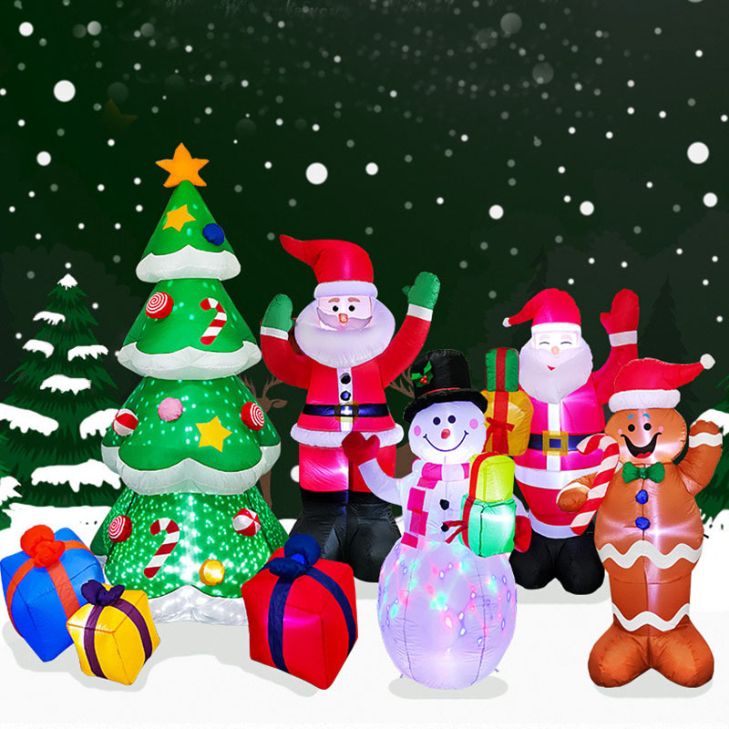 Christmas LED Lights Glowing Santa Tree Snowman Inflatable Doll Outdoor Yard Garden Decor - Image 10