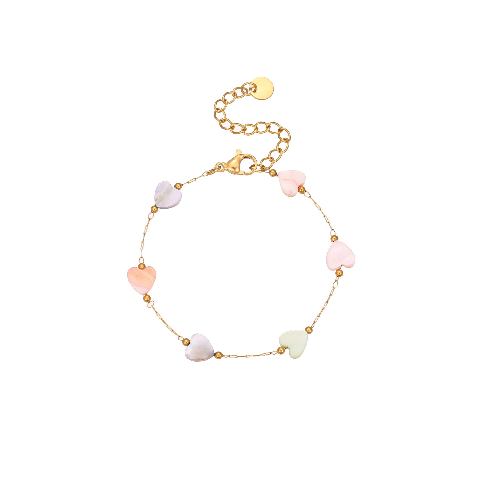 Ins Style Colorful Heart-shaped Fritillary Stainless Steel Necklace - Image 3