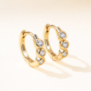 European And American Diamond C- Shaped Earrings