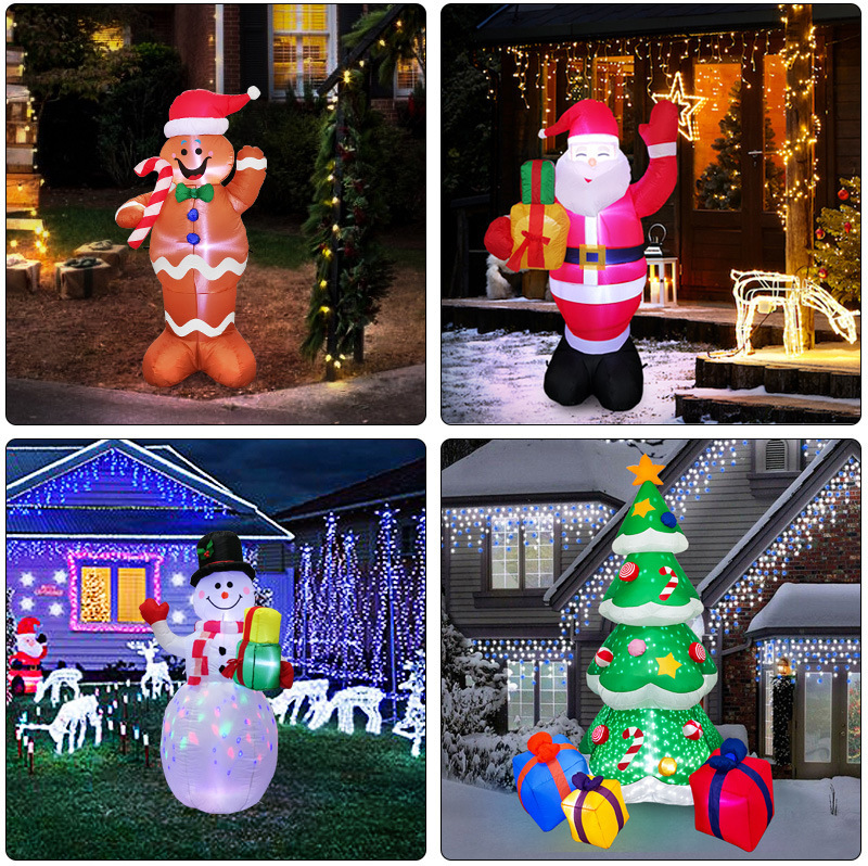 Christmas LED Lights Glowing Santa Tree Snowman Inflatable Doll Outdoor Yard Garden Decor - Image 2