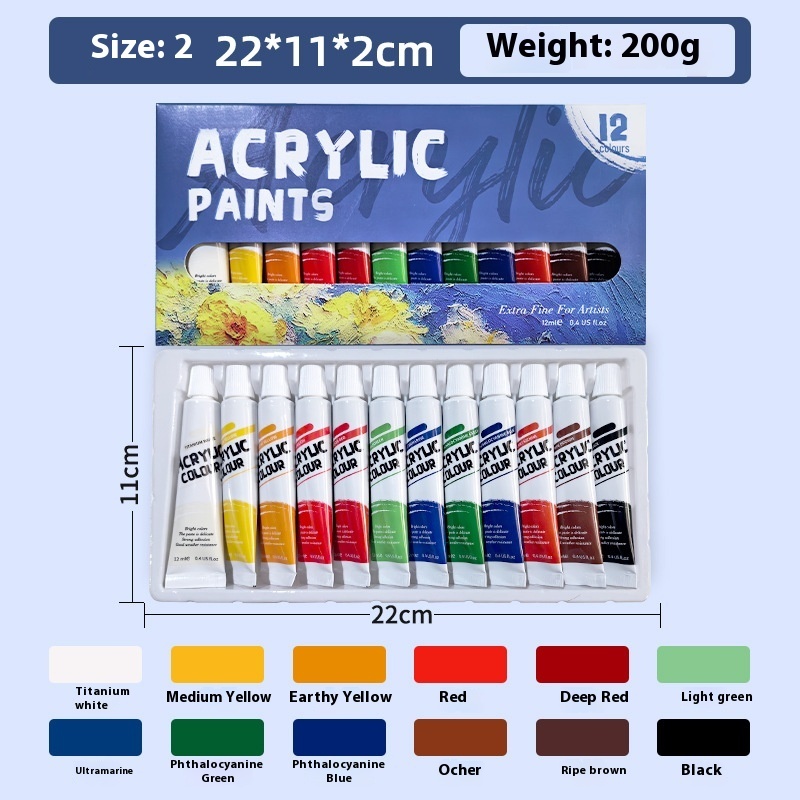 Propylene Paint Set 12ml Waterproof Beginner Children's Painting 12182436 Color Oil Painting - Image 5