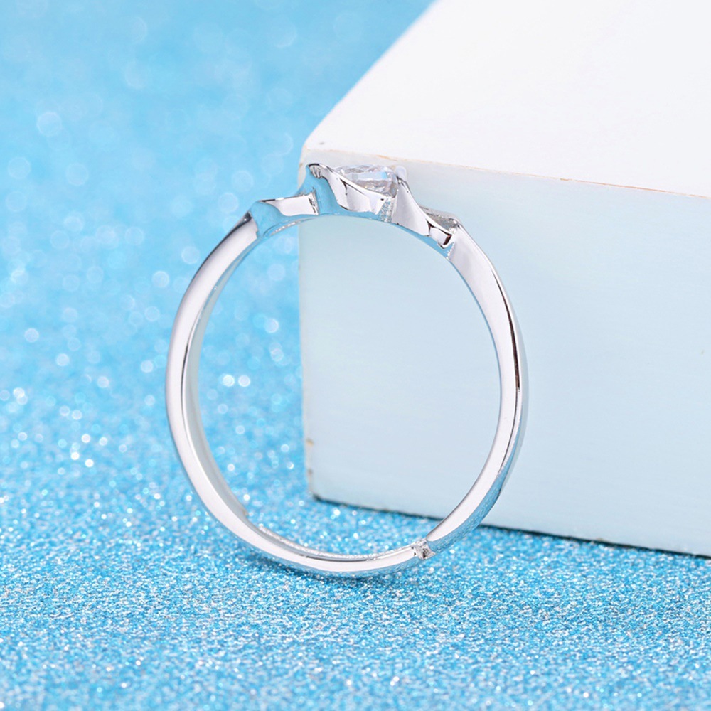 Korean Style Silver Love Interwoven Heart Ring - Image 2