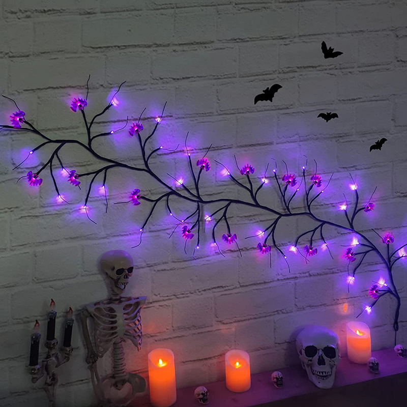 Halloween LED Willow Vine String Light Cool Cartoon Bat Pumpkin Decoration For Indoor Outdoor Party House Decor - Image 10