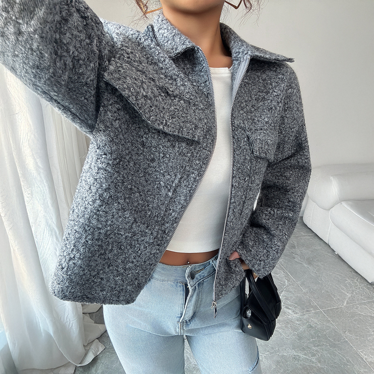 Elegant Long-sleeved Jacket For Women - Image 3