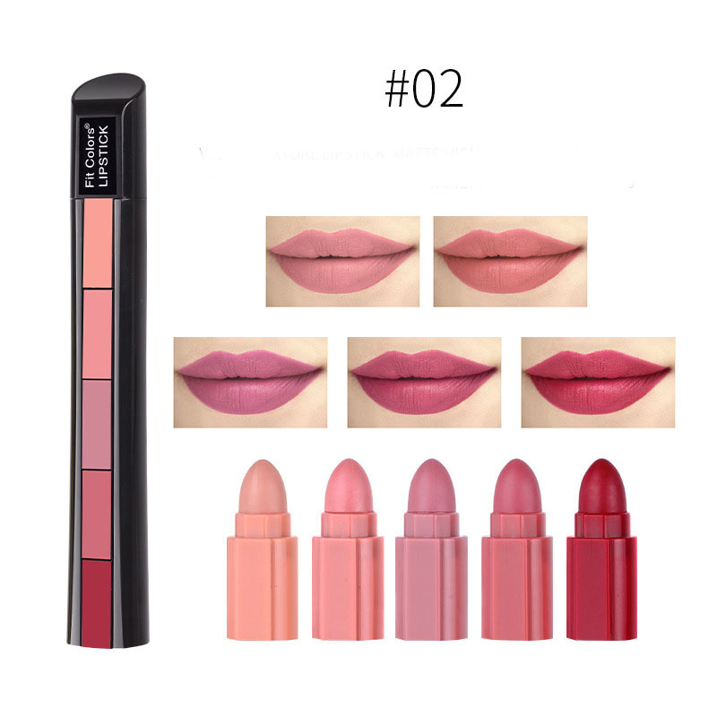 Matte 5-color Lipstick Set Velvet Lip Stick Non-stick Lip Gloss Long Lasting Waterproof Sexy Red Lipstick - Image 5