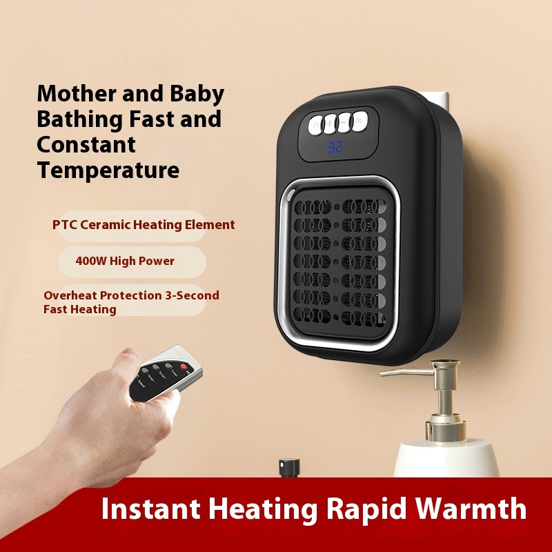 Wall Mounted Portable Small Electric Heater With Remote Control, Adjustable Silent Thermostat Suitable For Winter Home Offices Bathroom - Image 6