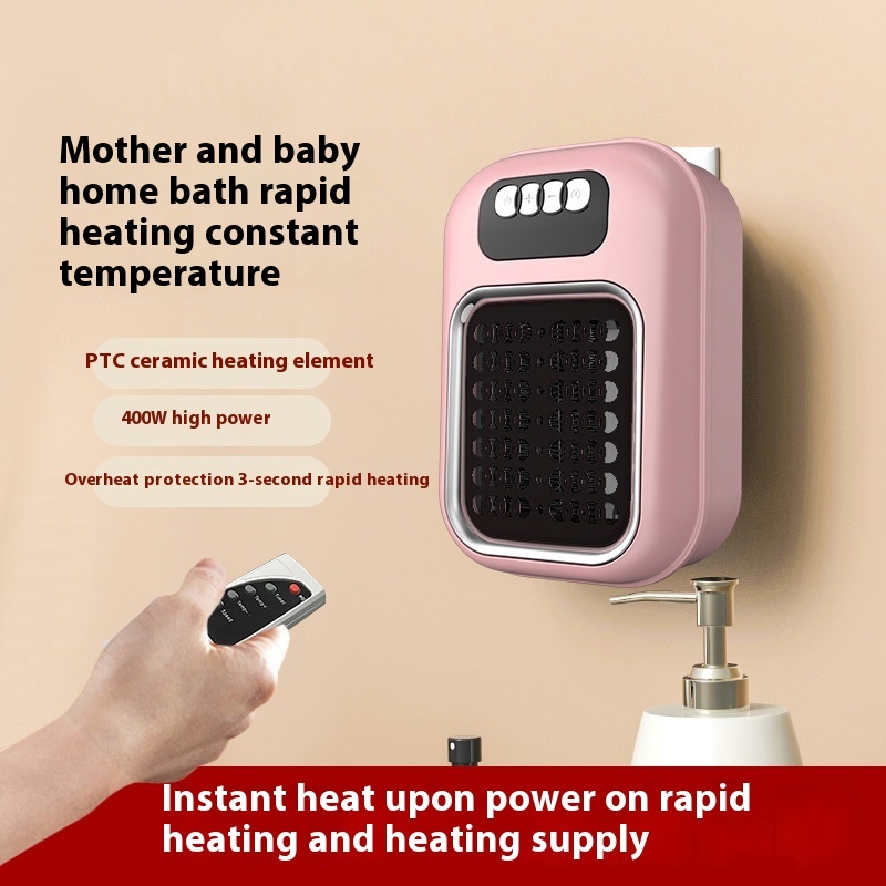 Wall Mounted Portable Small Electric Heater With Remote Control, Adjustable Silent Thermostat Suitable For Winter Home Offices Bathroom - Image 4