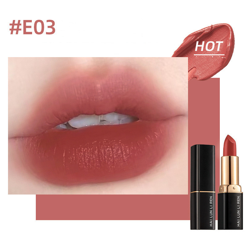 Velvet Matte Non Stick Cup Cosmetics Makeup Small Black Tube Lipstick - Image 2