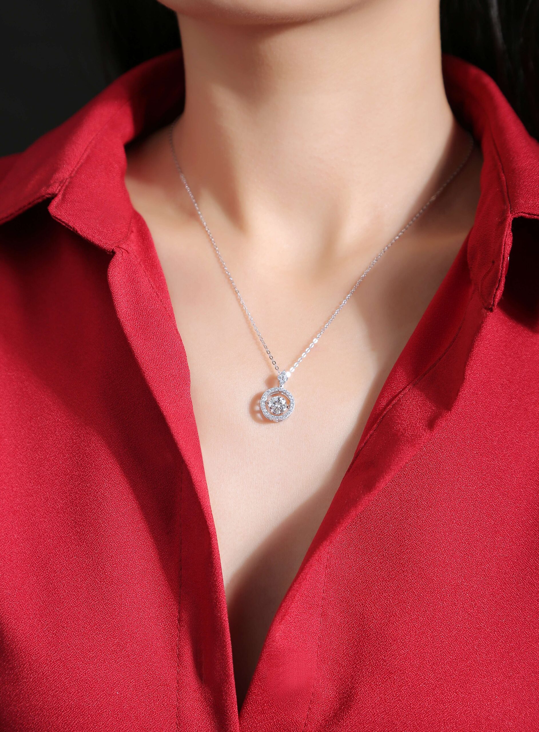 Touch - A Fashionable And Trendy Necklace Pendant Set With 1-carat Top-quality Moissanite S925 In Silver And Platinum Plating Can Be Tested With A Diamond Pen - Image 3