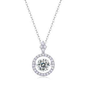 Touch - A Fashionable And Trendy Necklace Pendant Set With 1-carat Top-quality Moissanite S925 In Silver And Platinum Plating Can Be Tested With A Diamond Pen