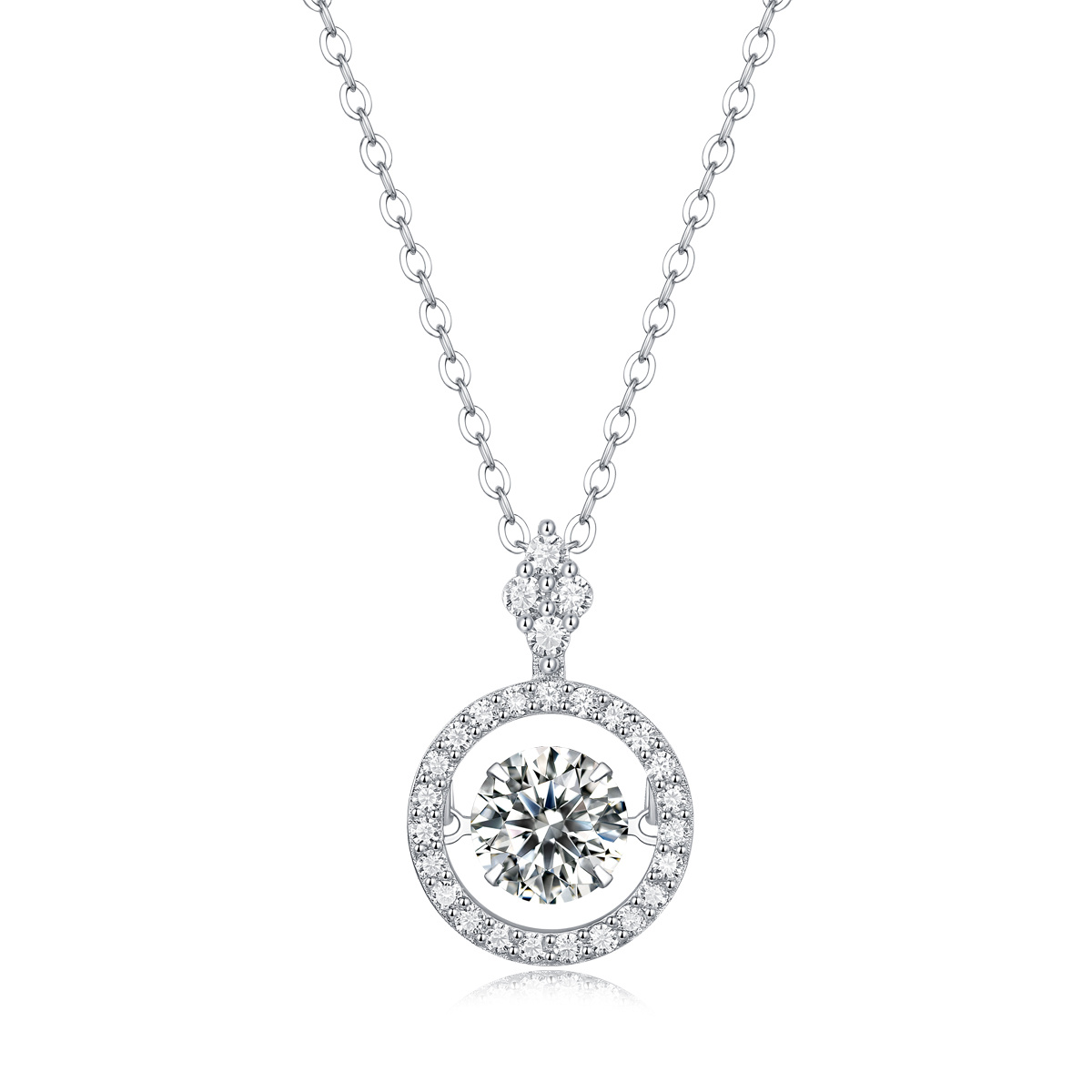 Touch - A Fashionable And Trendy Necklace Pendant Set With 1-carat Top-quality Moissanite S925 In Silver And Platinum Plating Can Be Tested With A Diamond Pen